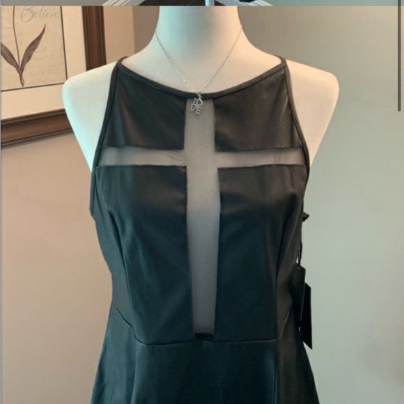 UNIF The Well Black Faux Leather Dress - Picture 2 of 6